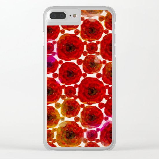 Abstract poppy floral pattern Clear iPhone Case