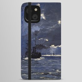 Claude Monet - Seascape Shipping by Night iPhone Wallet Case