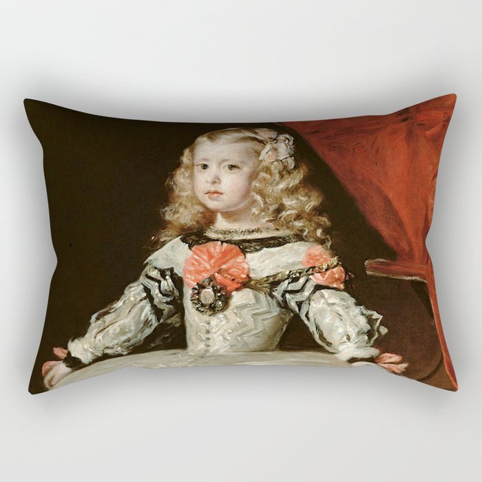 Diego Velázquez "Infanta Margarita Teresa in a White Dress" Rectangular Pillow