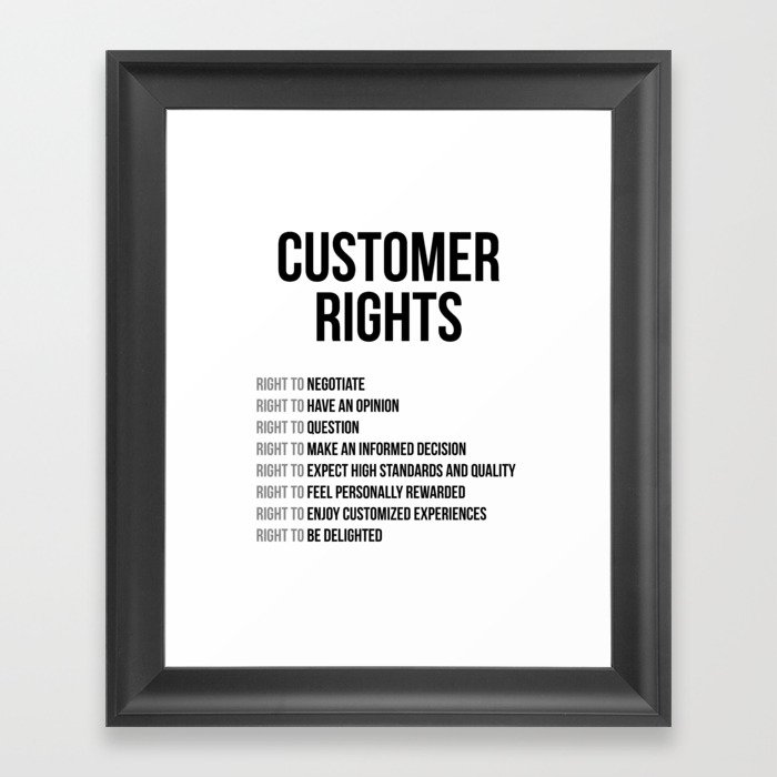 Customer Rights, Customer Service Quotes, Office Decor, Office Wall Art
