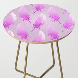 Delicate Feathers (pink on pink) Side Table