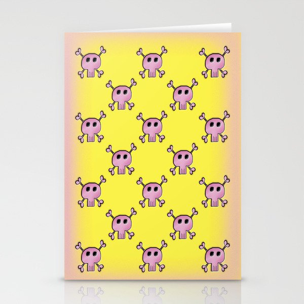 Pink Lemonade Punk Skulls Stationery Cards