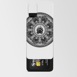 Bear Footprint - Black and white mandala bear paw Android Card Case