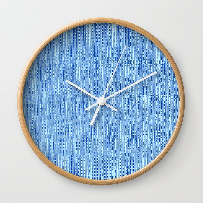 Blue Distorted Pattern  Wall Clock