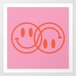 Synergy, Pink & Retro Red Color Combo Art Print