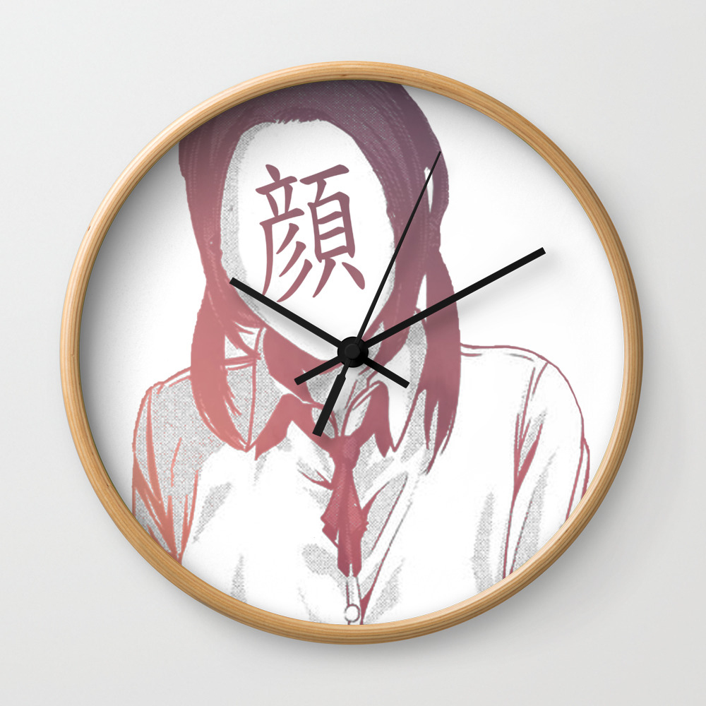 No Face Sad Japanese Anime Aesthetic Wall Clock By Poser Boy Society6