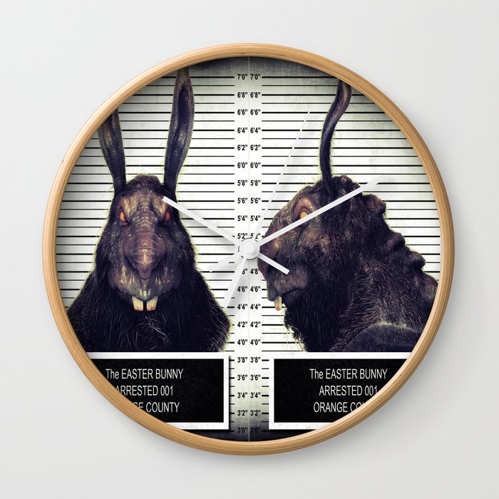 Evil Easter Bunny Rabbit Wall Clock