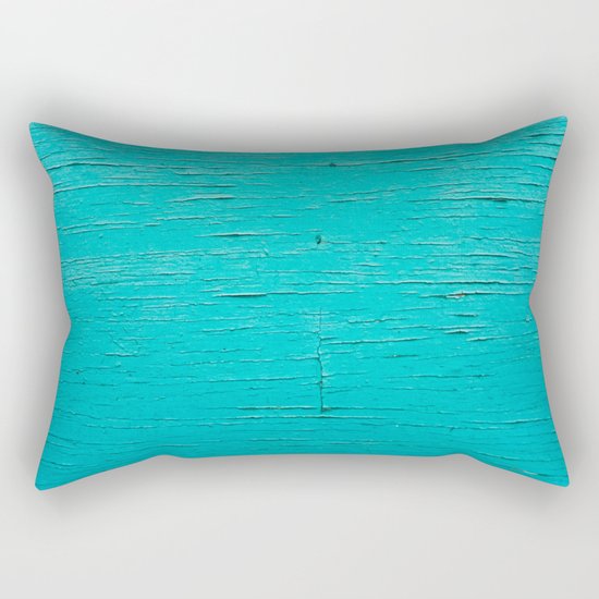 Blue Vintage Wood Rectangular Pillow