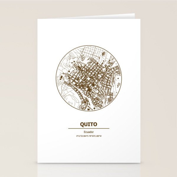 Quito city map coordinates Stationery Cards by Serenity by Alex Society6