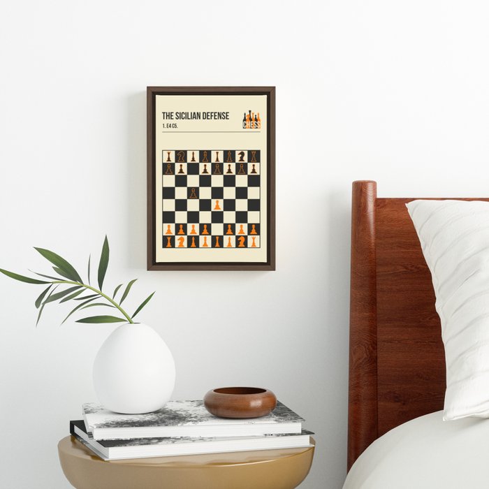 The Sicilian Defense Chess Opening Book Cover Poster Framed Canvas