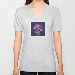 Floral pattern  V Neck T Shirt