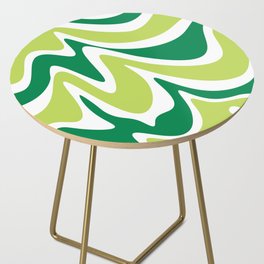 Liquid Abstract Waves \\ Green Colors Side Table