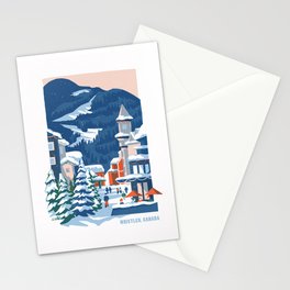 Whistler village in the snow Stationery Cards