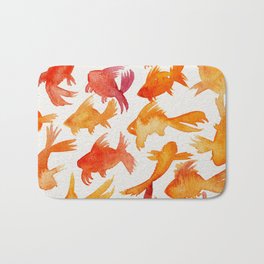 Goldfish Badematte | Minimalism, Yellow, Minimal, Watercolor, Pattern, Nature, Ocean, Orange, Animal, Fish 