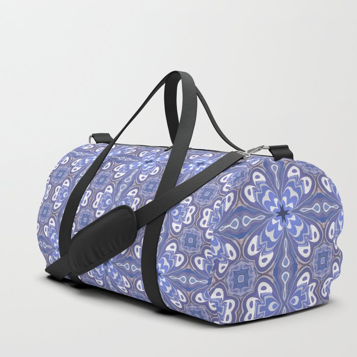 Celebrating Periwinkle Blue Digital Symmetrical Pattern  Duffle Bag