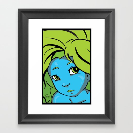 mermaid me happy Framed Art Print