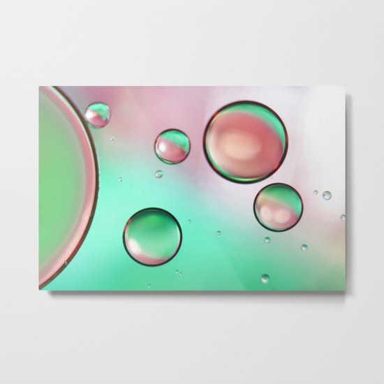 Watermelon Oil On Water Metal Print