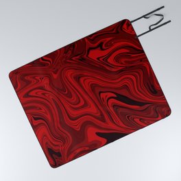 Red liquid art Picnic Blanket