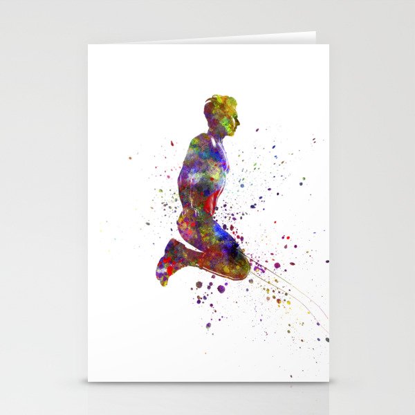 Fitness in watercolor Stationery Cards