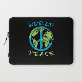 World Peace Earth Planet Peace Sign Laptop Sleeve