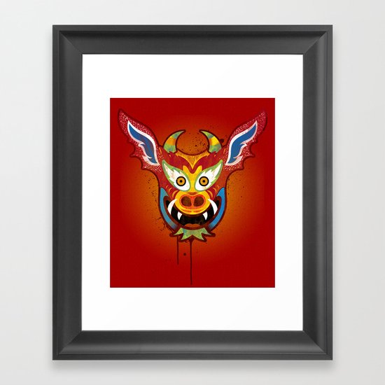 Yare Devil Mask Framed Art Print