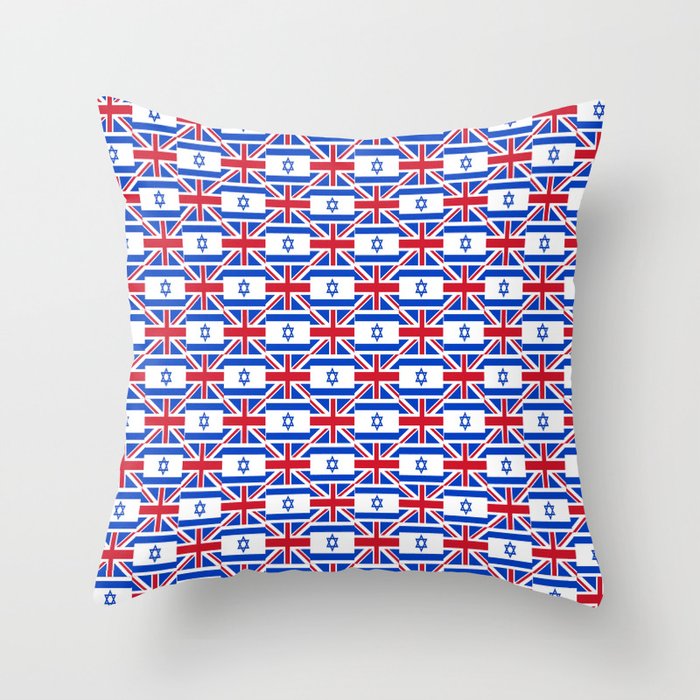 Mix of flag : Israel and uk Throw Pillow