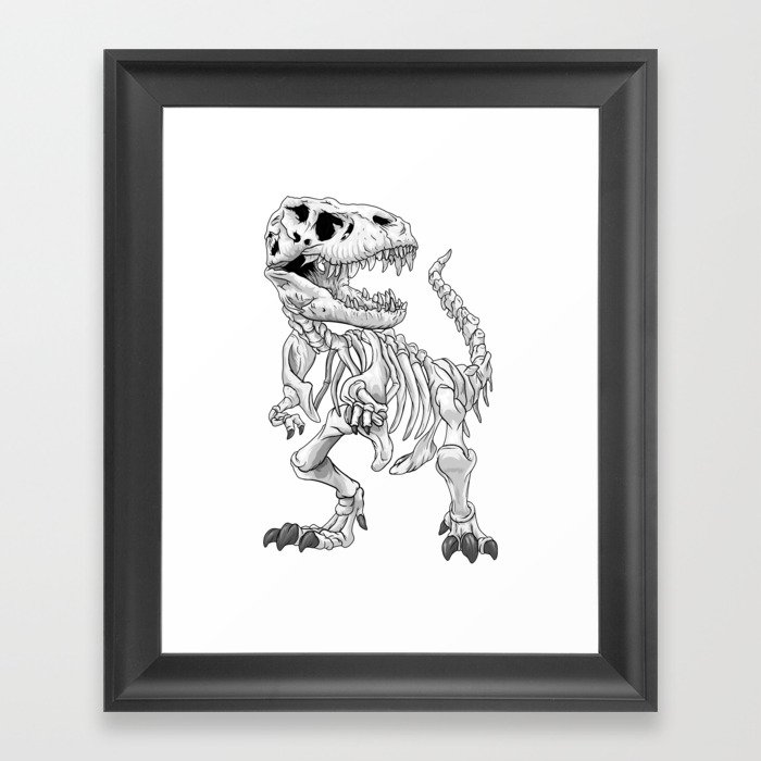 T-Rex Skeleton Dino bones paleontologist Dinosaur Framed Art Print