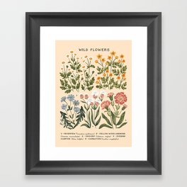 Wild Flowers ~ vol4. ~ light  vintage inspired botanical Framed Art Print
