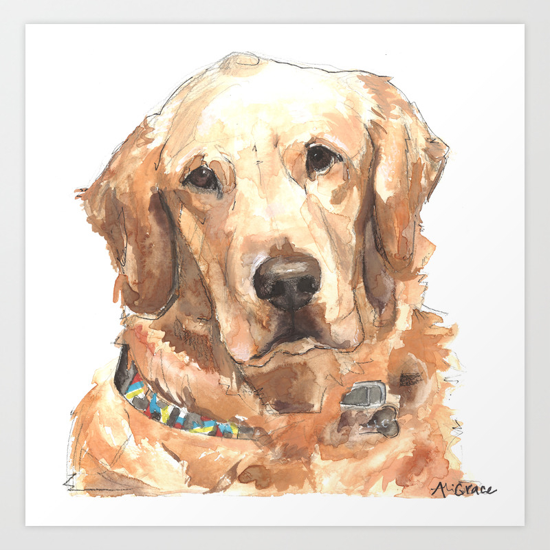 Golden Retriever Art Print By Aligracegal Society6