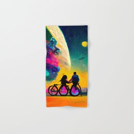 a bicycle in nowhere. Hand & Bath Towel