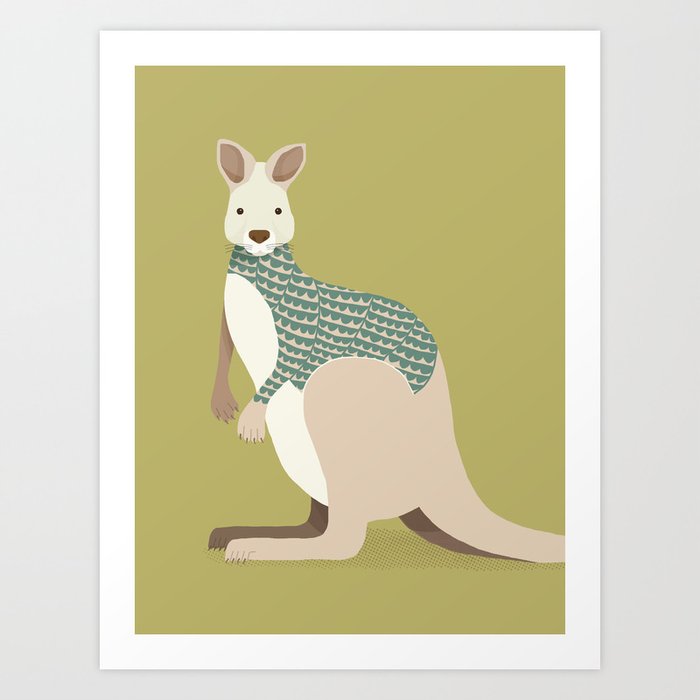 Whimsical Kangaroo Art Print