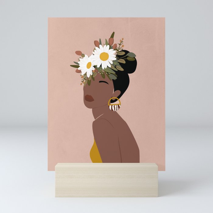 Flowers in her Hair Mini Art Print
