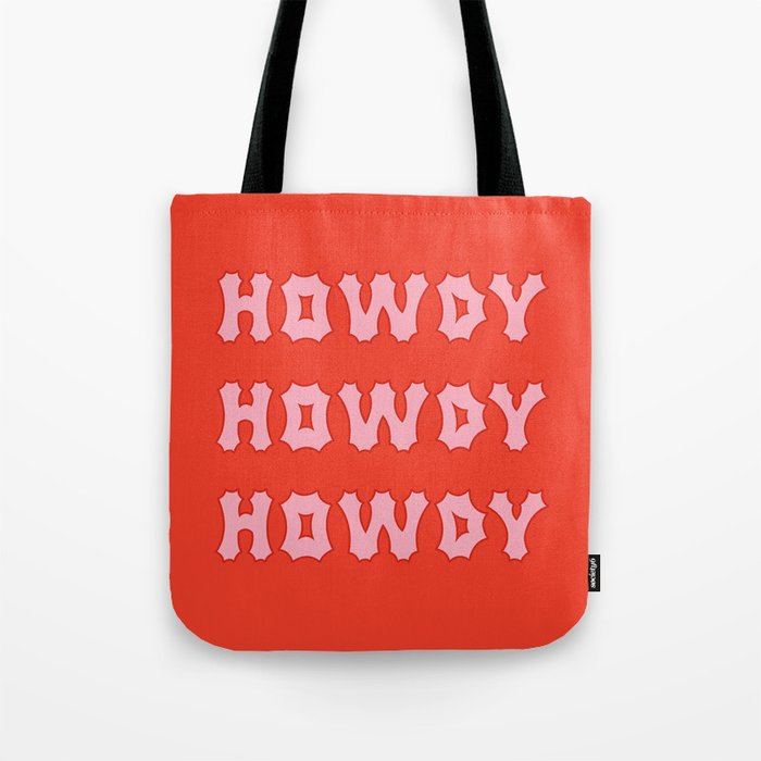 Gothic Cowgirl, Red and Pink Tote Bag