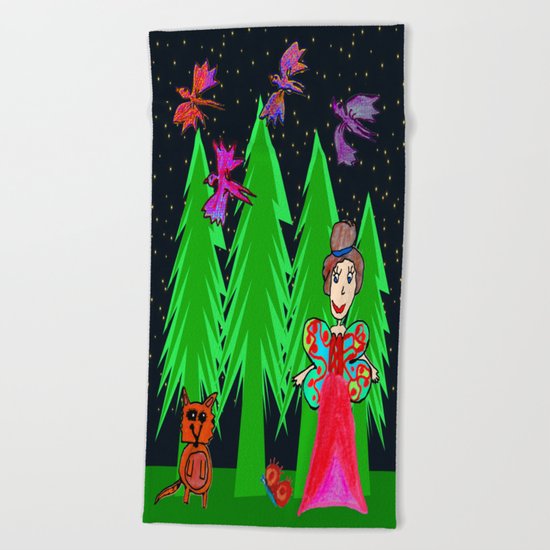 Night Fairy | Before Christmas | Kids Painting Beach Towel