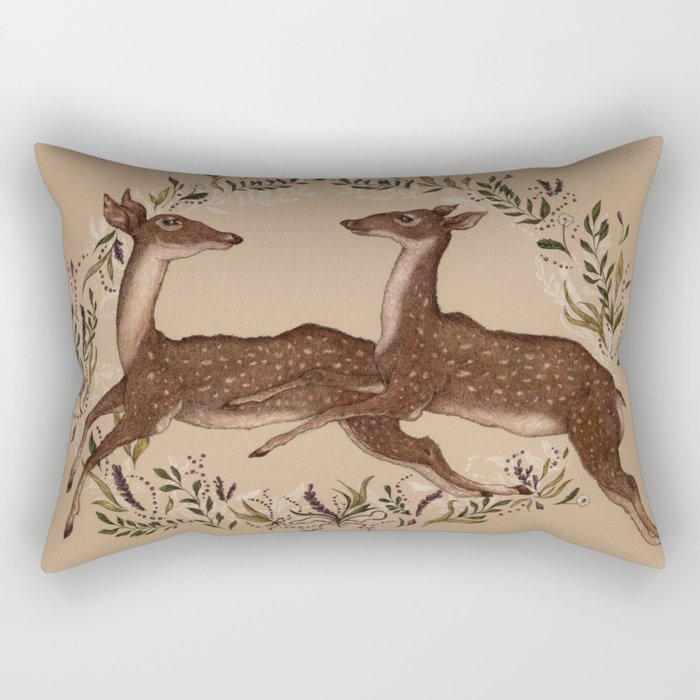 Jumping Deer Rectangular Pillow