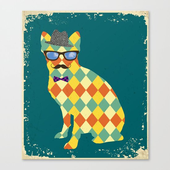 Argyle Terrier Canvas Print