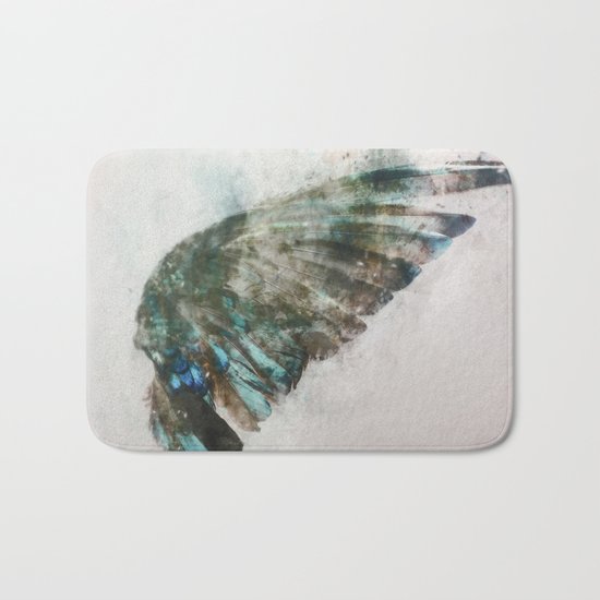 An angel lost its wing Bath Mat