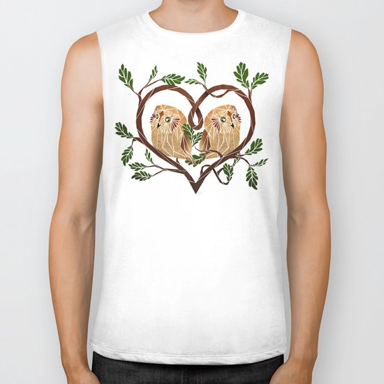 owl love Biker Tank