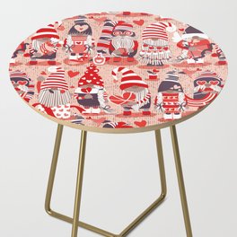 I gnome you more // flesh background red and orange shade Valentine's Day gnomes and motifs Side Table