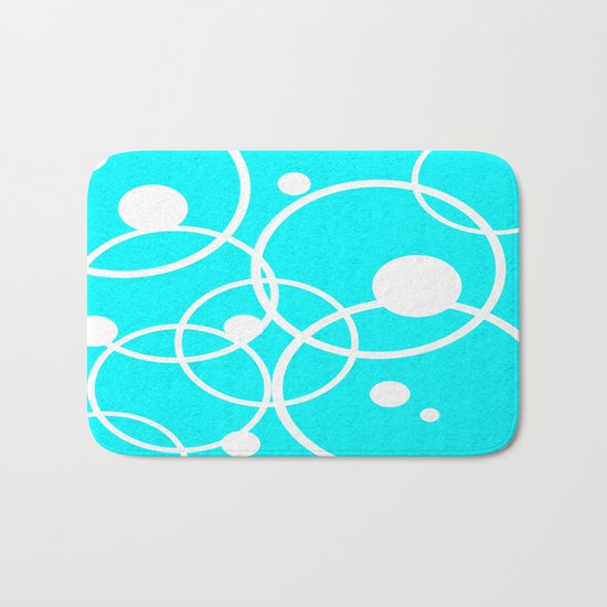 Circles on Blue Bath Mat