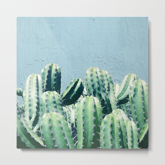 Cactus & Teal #society6 #decor #buyart Metal Print