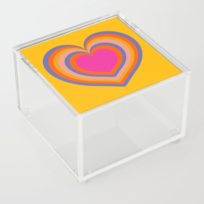 valentine heart mid century mod Acrylic Box