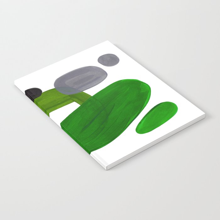 Mid Century Vintage 70 S Design Abstract Minimalist Colorful Pop Art Olive Green Dark Green Grey Notebook By Enshape