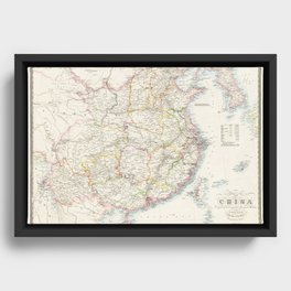ancient map of china Framed Canvas
