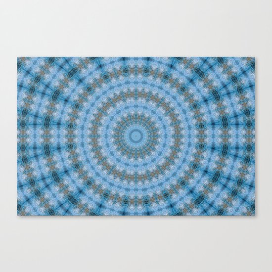 Kaleidoscope Blue Drops Pattern Canvas Print
