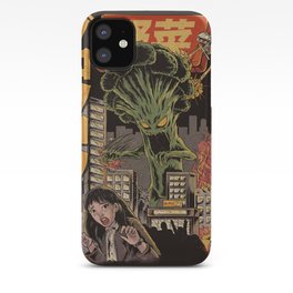 Broccozilla Black Version iPhone Case | Kawaii, Graphicdesign, Scary, City, Cool, Kaiju, Vegetable, Comic, Japanese, Veggies 