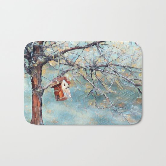 A Chickadees Home Bath Mat