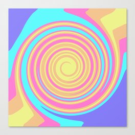 1990s Colors Retro Swirl Canvas Print