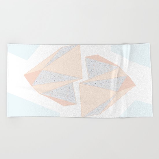 Abstract Iceberg Inspired with Terrazzo Patterns Beach Towel
