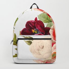 romantic floral design Backpack | Womanfashion, Whiterose, Romantic, Redflower, Rose, Girlyfashion, Minimal, Floral, Pink, Poppy 